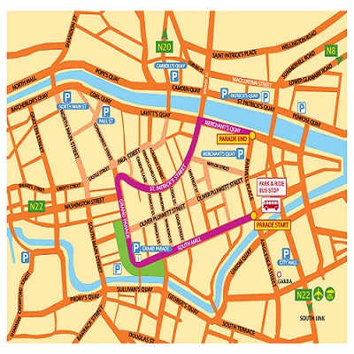 2012 St. Patrick’s Day Parade maps (Cork, Dublin, Galway)